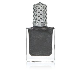 Silver Cap Black Nail Polish